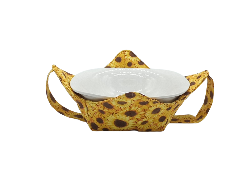 Sunflowers Microwavable Bowl Cozy with Hand Support
