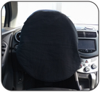Solid black slip on steering wheel cover