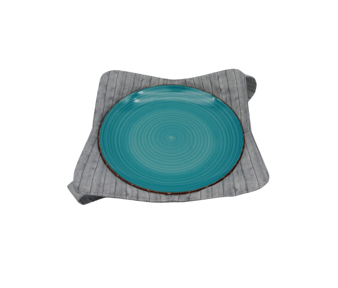 Grey Fence Microwavable Plate Cozy with Hand Support