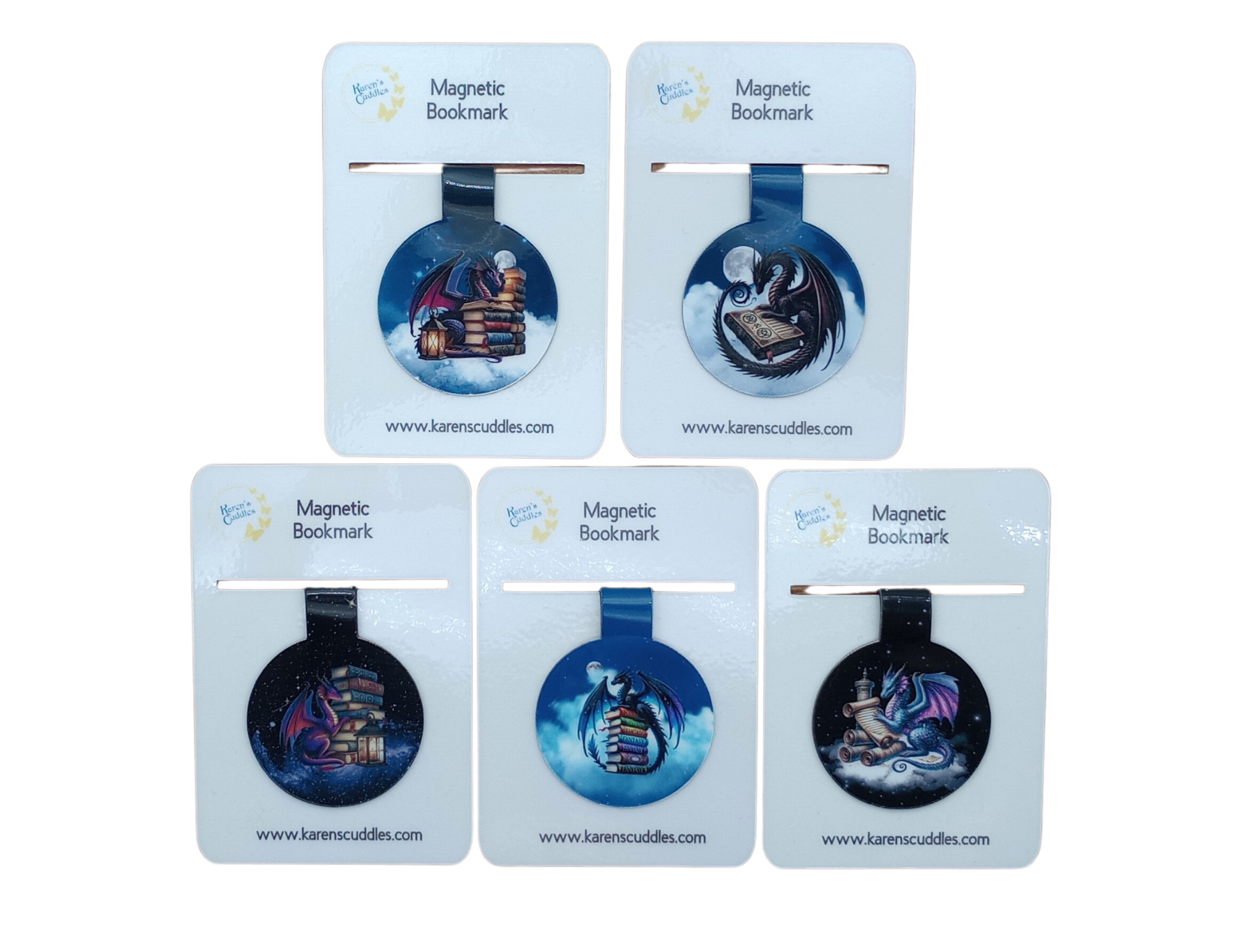 Mystical Dragons Magnetic Bookmarks - Set of 5