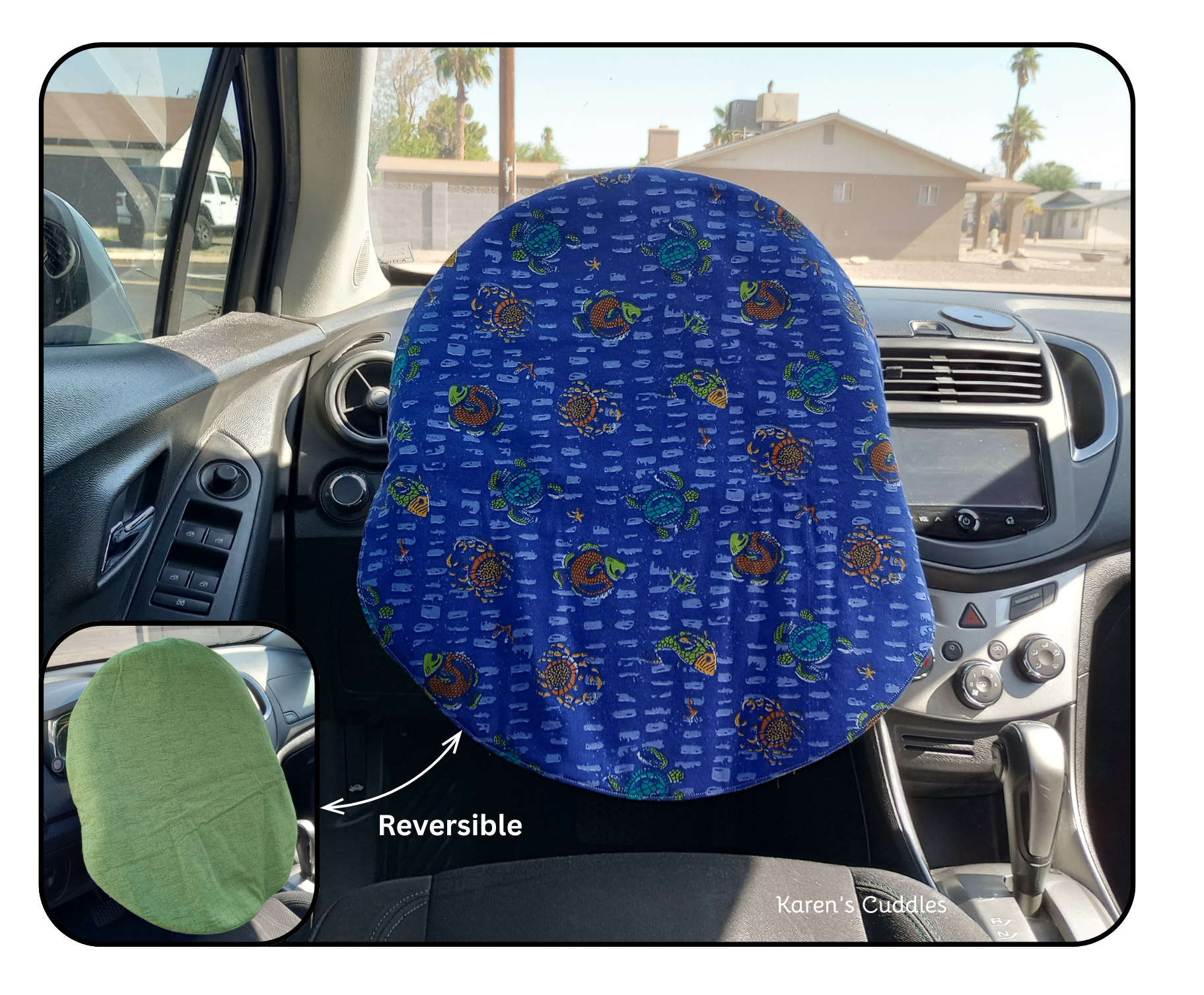 Sea Turtles, Crabs and Fish Steering Wheel Sunshade Cover