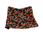 Black fabric with chili pepper design hot pad for plates