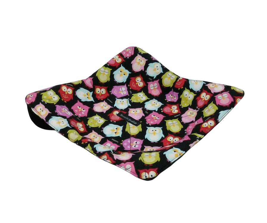 colorful owl fabric plate holder