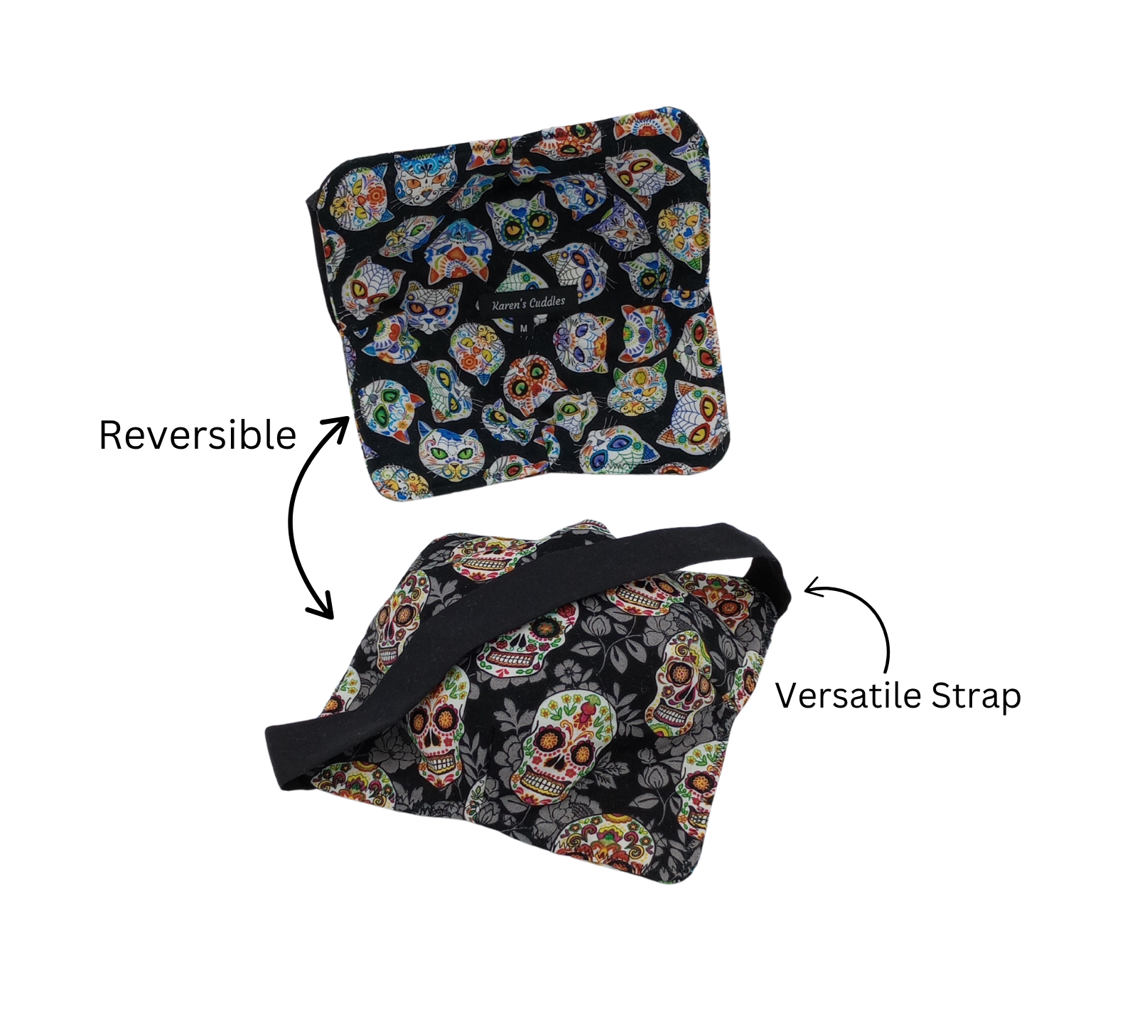 Calaveras de Azúcar (Sugar Skulls) Microwavable Bowl Cozy with Hand Support