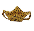 yellow and brown sunflower fabric bowl shaped hot pad with a matching fabric strap under the holder