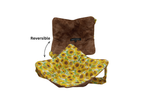 reversible sunflower fabric bowl hot pad with versatile strap for hand support