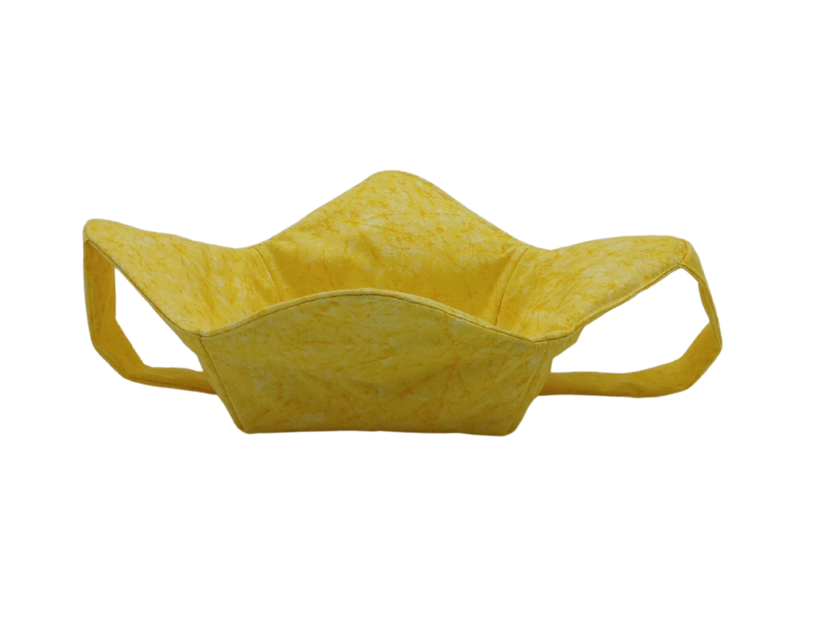 bright yellow fabric bowl holder
